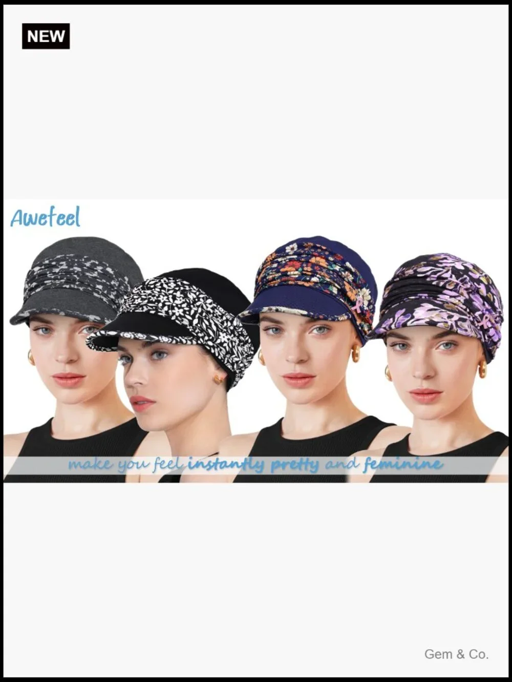 Chemo Headwear Newsboy Cap Viscose Hat for Women Summer Sun Protection